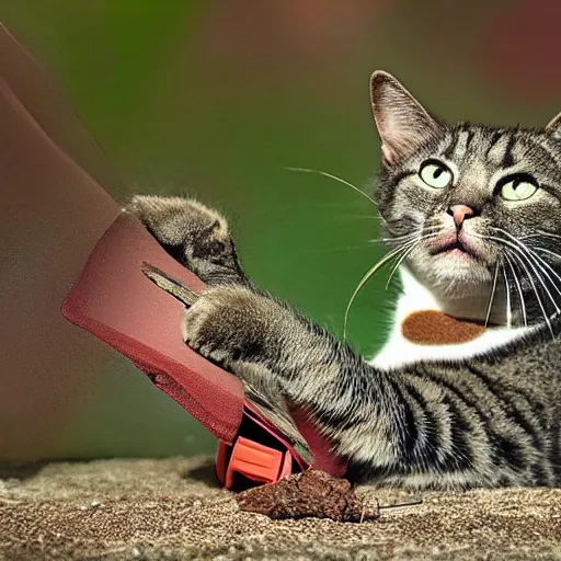 Image similar to cat who has catch computer's mouse ,Comedy Wildlife Photography Awards, award winning photography, by Leonardo Espina