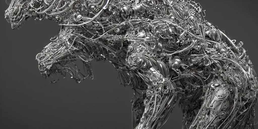 Image similar to hyperrealistic photography of a stunningly beautiful cyborg male, consciences being installed sci - fi, intimate, intricate filigree, fibonacci, in the style of beth cavener, jin kagetsu, and wlop, highly detailed, chrome face symmetry, masterpiece, award winning, sharp focus, concept art, high key, ambient lighting, 8 k, octane render,