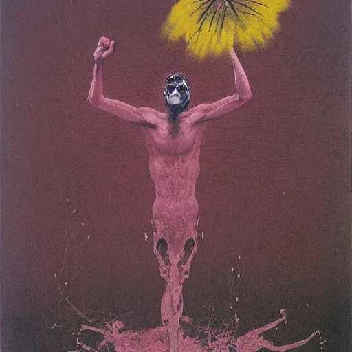 Image similar to minimalist epic floral composition of deadly silence, flowers, intense emotion, powerful painting, gritty feeling, raining, imagining a blissful fate, hope, anger, rage, willing, deconstructed, chaotic, expressive, neo-expressionism, by Francis Bacon, by Beksinski, by Abbas Kiarostami, by Kurosawa, by Hokusai, war photography, colorful, dreams, photojournalism, korean movie, masterpiece, elegant