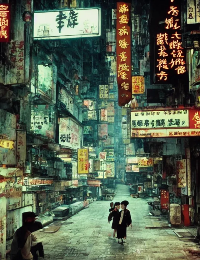 Prompt: hong kong 1 9 2 0, kodak film, hyper real, stunning moody cinematography, with anamorphic lenses, by wong kar - wai, very detailed