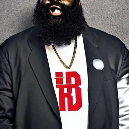 Image similar to Rick Ross as James Harden