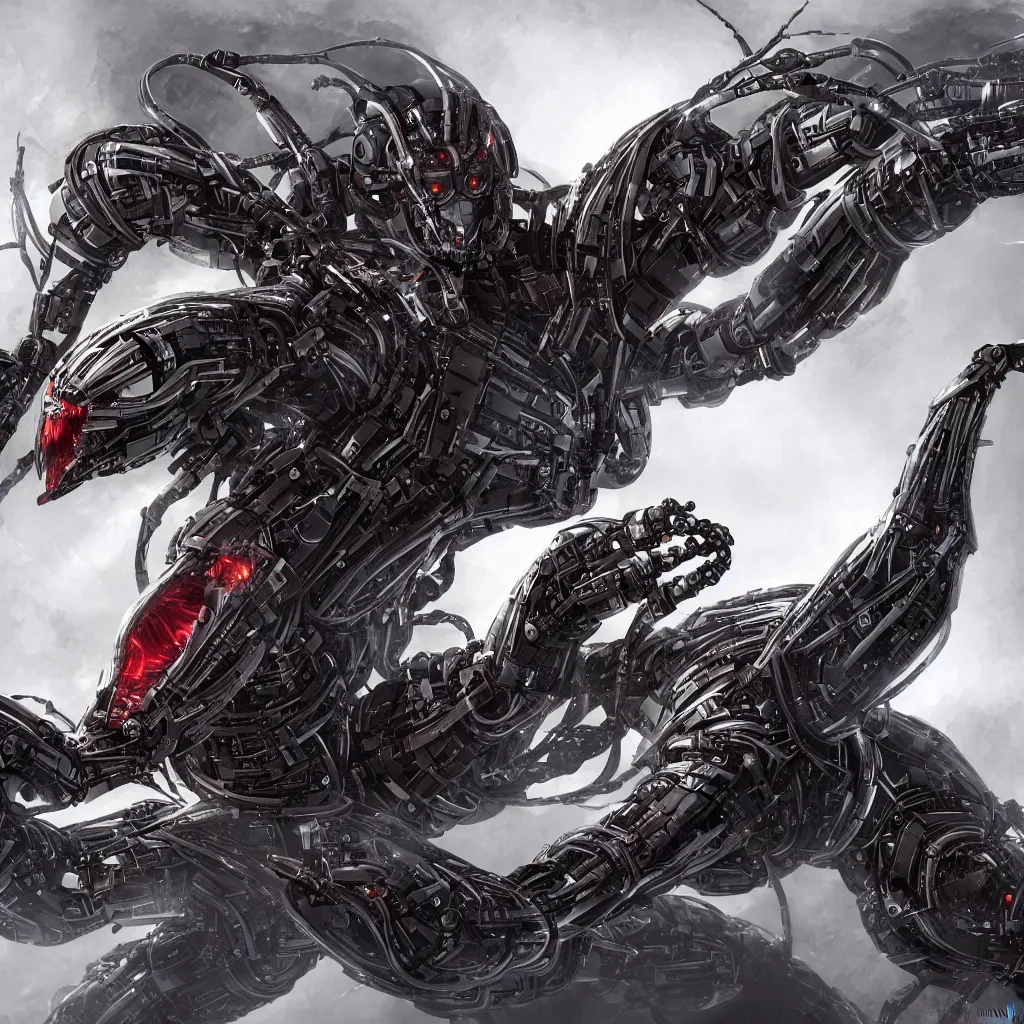 Image similar to concept art of robotic Venom, 8K resolution, detailed,