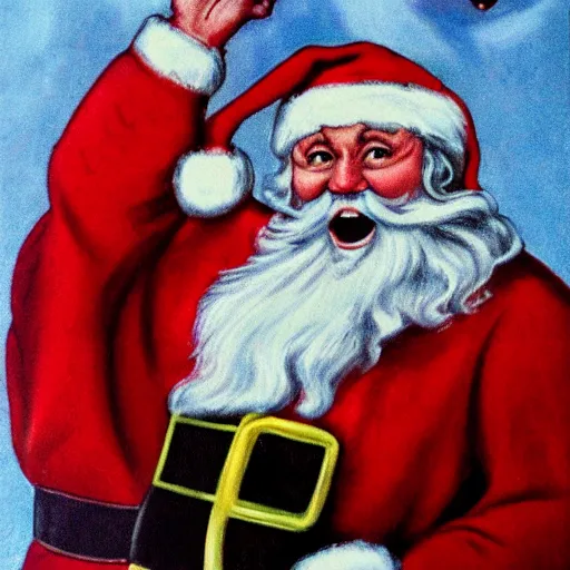 Image similar to santa screaming