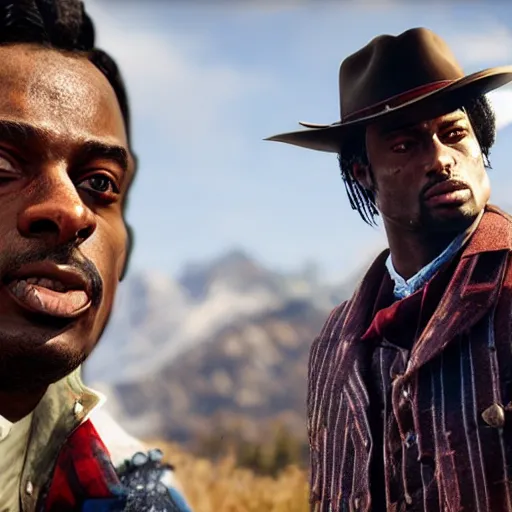 Image similar to Playboy Carti as a RDR 2 character,realistic,detalied,