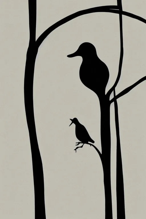 Prompt: minimalist boho style art of a bird sitting on a branch