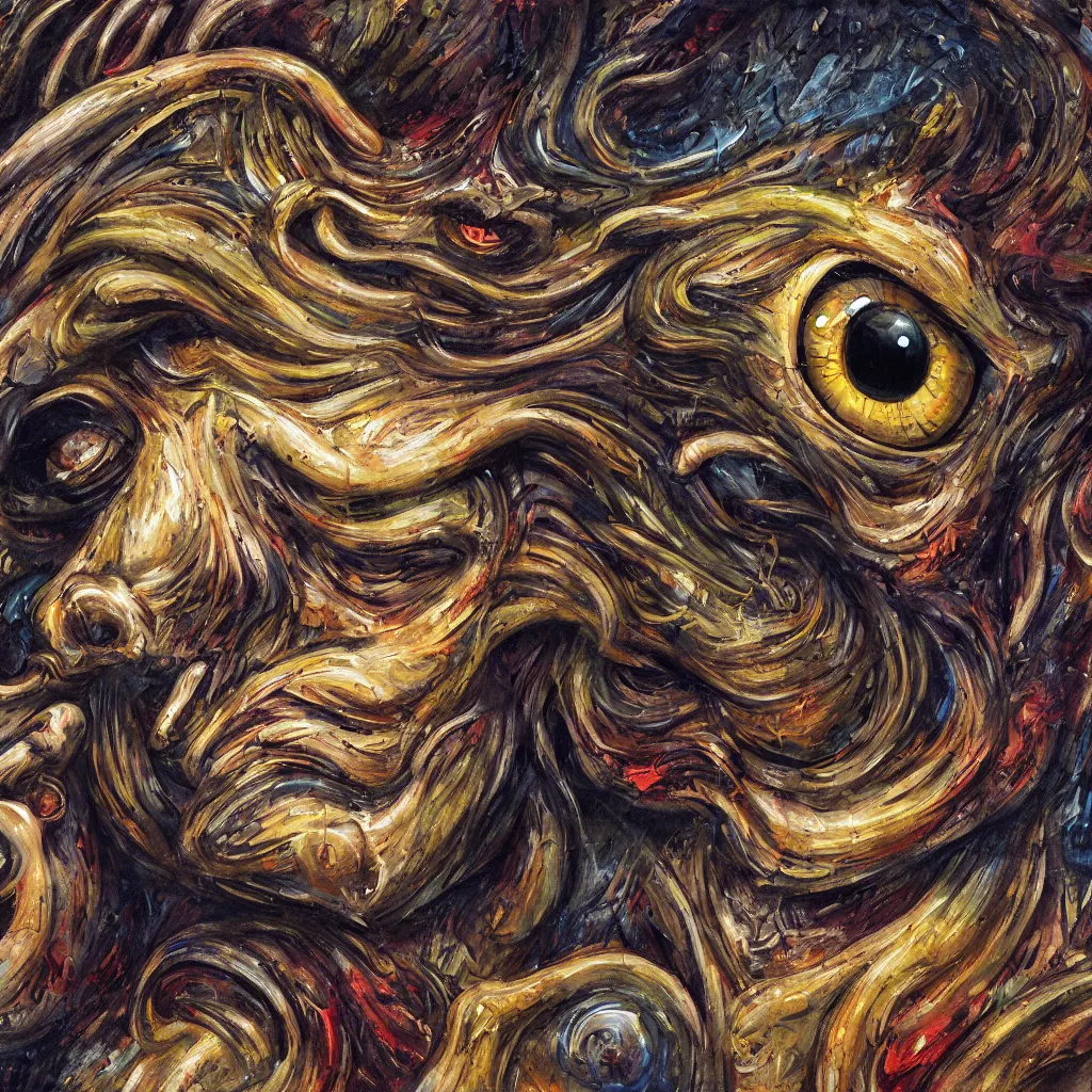 Image similar to a detailed painting of a epic monster with several eyes , 16K ultra-realistic 3D, crying engine