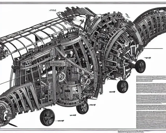 a full page of a mechanical blueprint showing a | Stable Diffusion ...