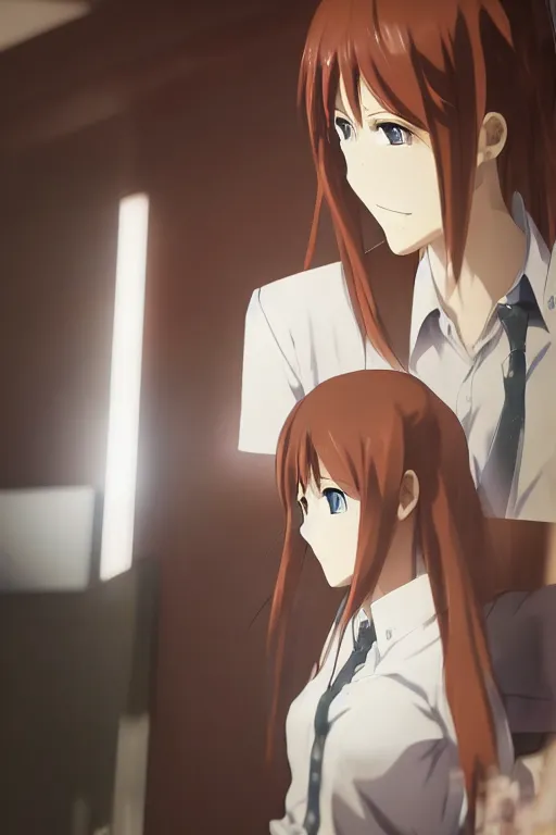 Prompt: Tonemapped Kurisu Makise by Akihiko Yoshida and Makoto Shinkai, with backdrop of Natural Light