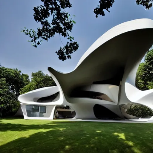 Image similar to house designed by zaha hadid