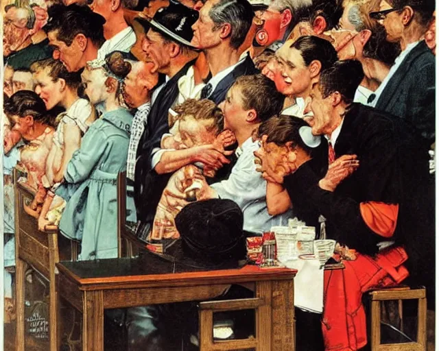 Prompt: chicago by norman rockwell