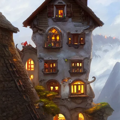 Image similar to a swiss cheese house, fantasy, digital art, by andreas rocha, highly detailed, trending on artstation