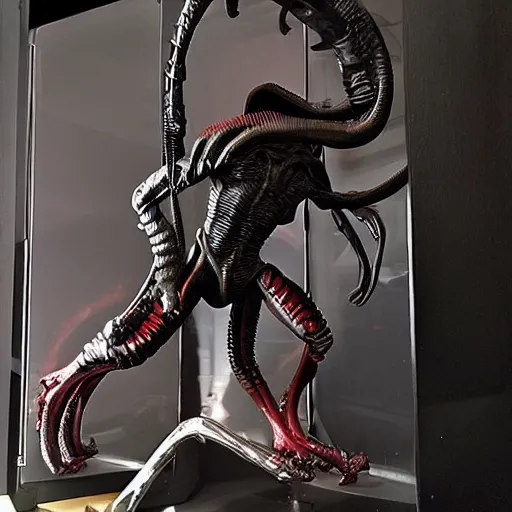 Image similar to xenomorph action figure, home display