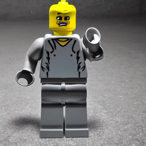 Prompt: Hyperrealistic Lego man, DSLR photo