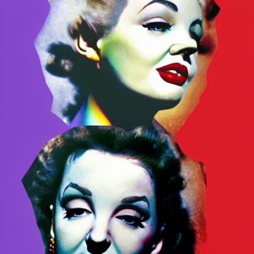 Image similar to a colour photographic portrait of a hybrid of judy garland and lisa minelli and angelina jolie and marylin monroe and kate bush, close up