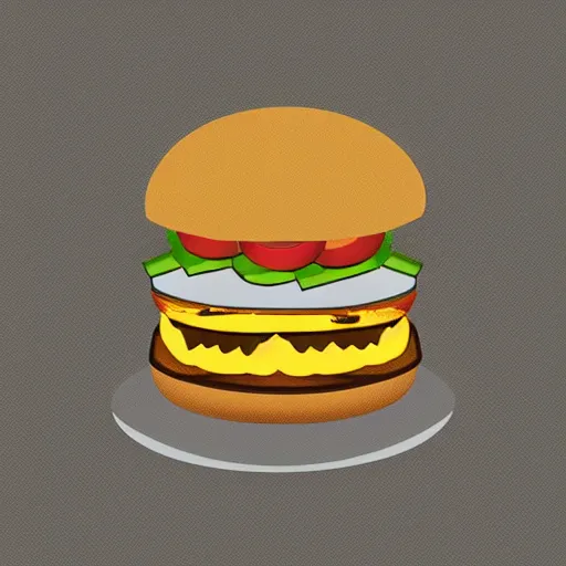 Image similar to pop art illustration of a cheeseburger, adobe illustrator