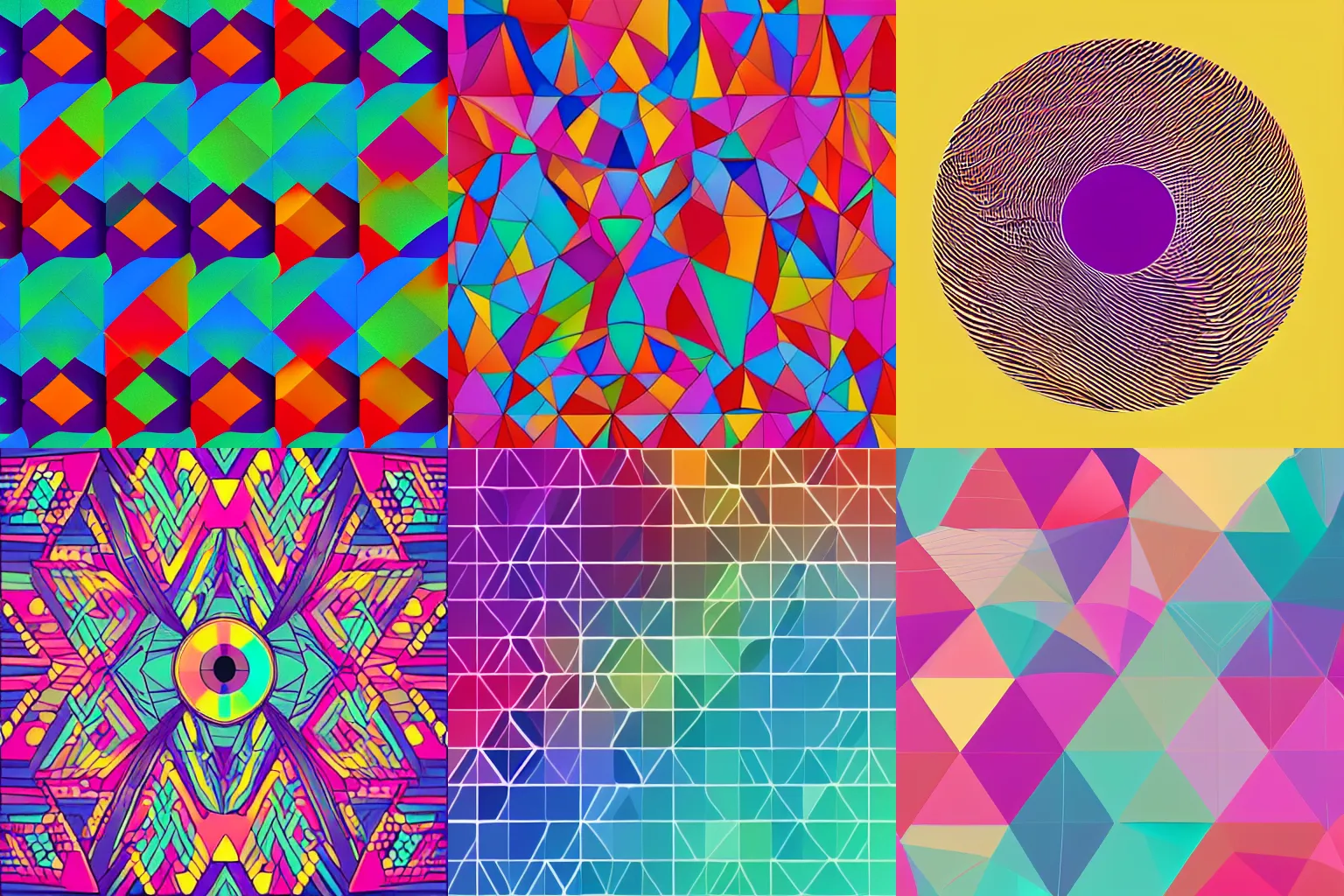 Prompt: beautiful colorful geometric designs, curves, gradient, line art, minimalist, trending on artstation