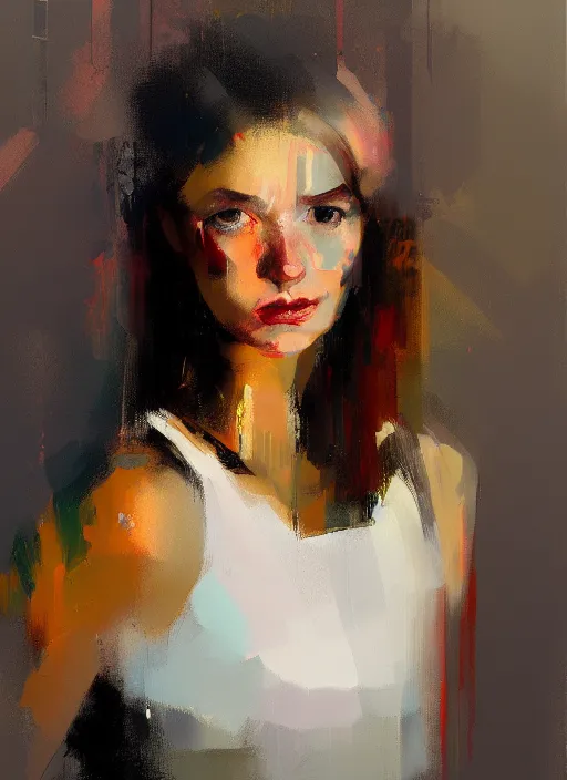 Prompt: a portrait of a pretty young lady by adrian ghenie
