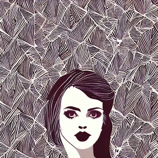 Prompt: beautiful woman, pattern, wallpaper, graphic design, illustration, background