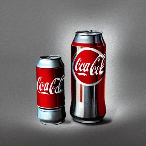 Prompt: a still life study of two cans of coca-cola, lighting study, volumetric light, volumetric fog