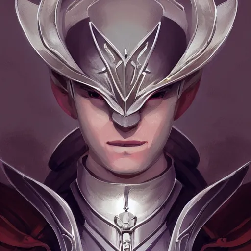 Image similar to face icon stylized minimalist, handsome snow elf with albino skin, ornate silver armour, androgynous cape, arrogant expression, loftis, cory behance hd by jesper ejsing, by rhads, makoto shinkai and lois van baarle, ilya kuvshinov, rossdraws global illumination