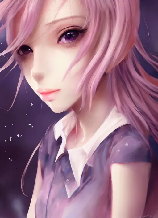 Image similar to brilliant, elegant, pastel texture, matte painting hyperpop portrait with wide dreamy anime eyes trending on pixiv