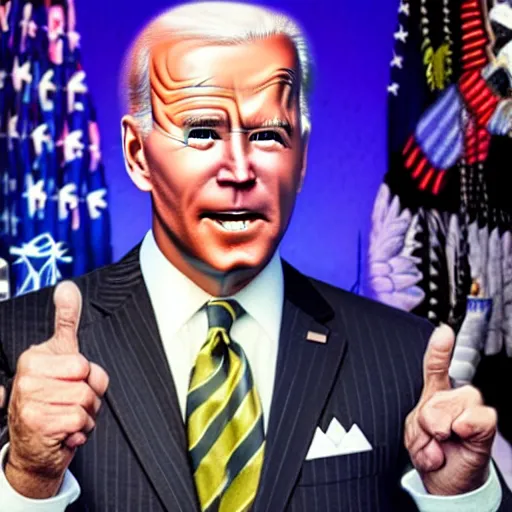 Image similar to cyberpunk Joe Biden