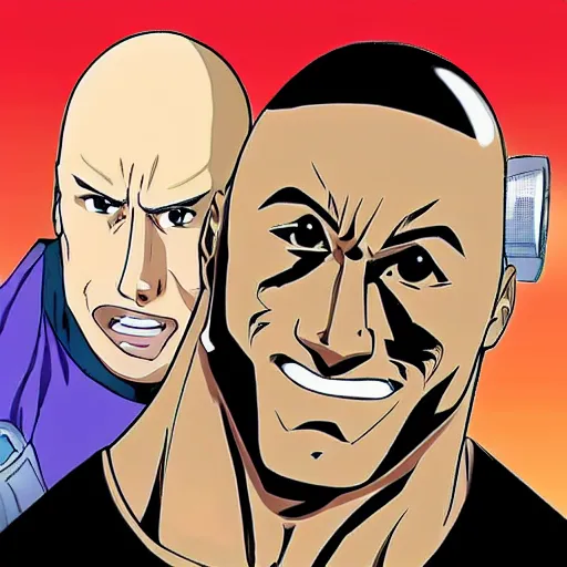 Prompt: anime hero as a real guy named dwayne the rock johnson