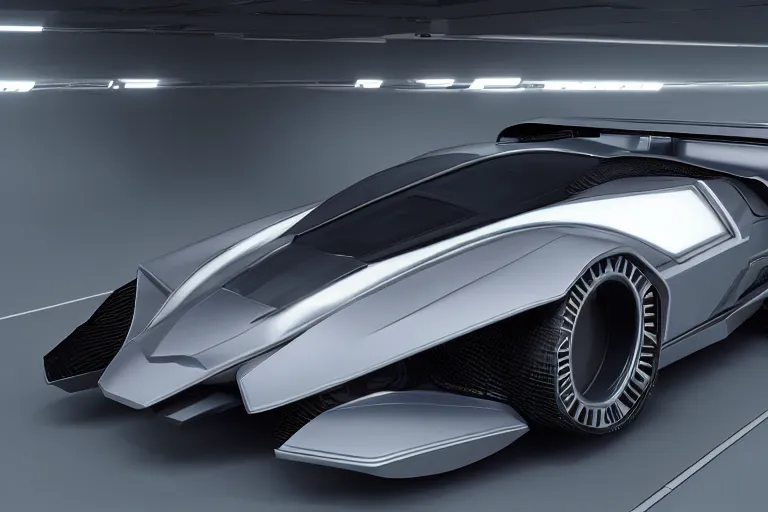 Image similar to cyberpunk batmobile concept inspired sports car, futuristic look, highly detailed body, very expensive, photorealistic camera shot, bright studio setting, studio lighting, crisp quality and light reflections, unreal engine 5 quality render