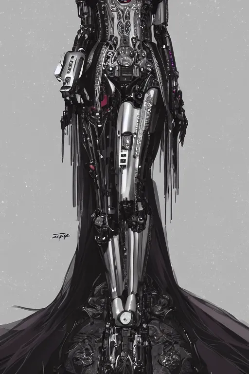 Image similar to laying beautiful painting of a crowned robotic cyberpunk princess in a gothic dark flowing gown laying intricate elegant highly detailed digital art, artstation