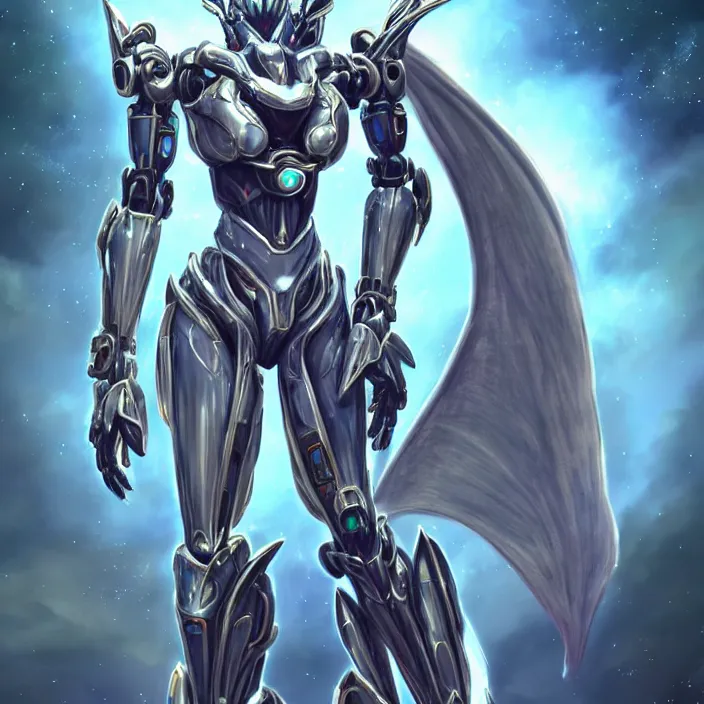 Image similar to goddess shot, galactic sized stunning beautiful anthropomorphic robot mecha female dragon, in space, larger than planets, posing elegantly, the earth a mere marble in her claws, detailed silver armor, epic proportions, epic scale, detailed digital art, ultra detailed, furry art, macro art, dragon art, giantess, warframe fanart, furaffinity, deviantart, realistic