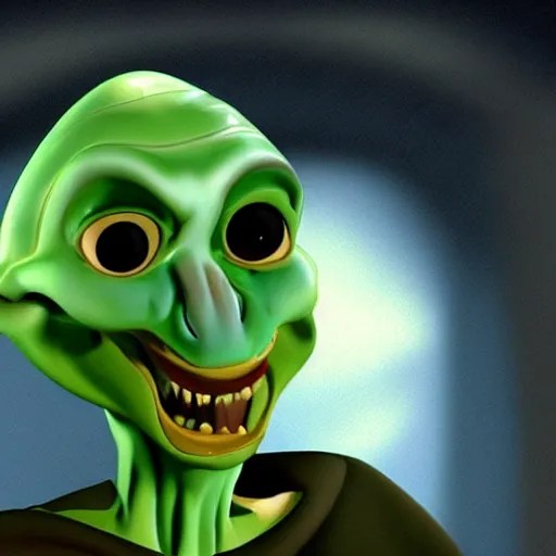 Image similar to mort of madagascar fame in the image of voldemort