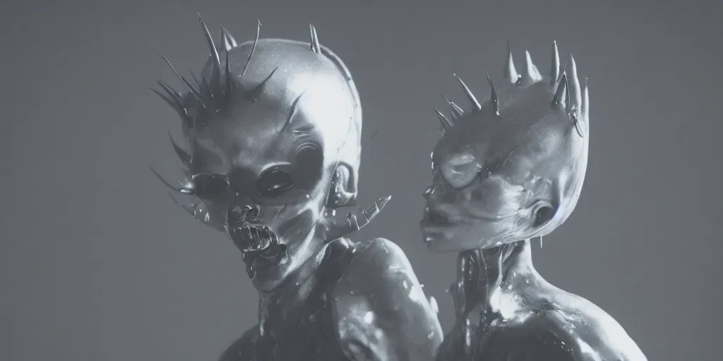 Image similar to cinematic film still of a punk alien starring in a dave meyers directed music video, cgi, vfx, ( ( chiaroscuro ) ) lighting, shallow depth of field, 8 0 mm, f 1. 8