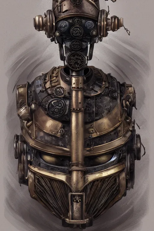 Image similar to steampunk helmet fantasy art mask robot ninja stylized digital illustration sharp focus, elegant intricate digital painting artstation concept art global illumination ray tracing advanced technology chaykin howard and campionpascale and cooke darwyn and davis jack