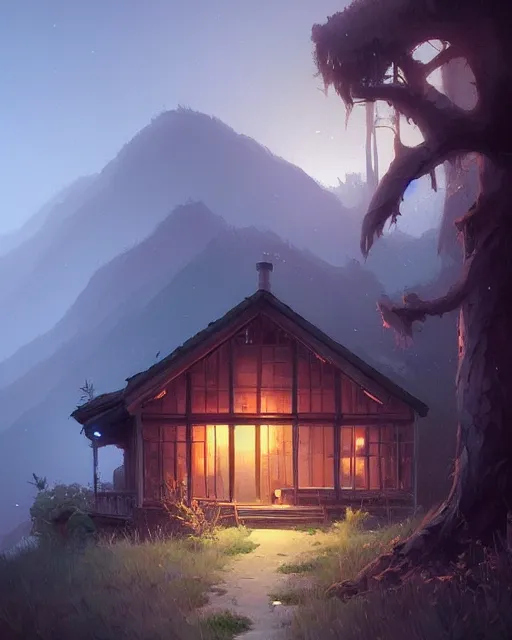 Image similar to beautiful house in big sur, details, sharp focus, illustration, by jordan grimmer and greg rutkowski, trending artstation, pixiv, digital art