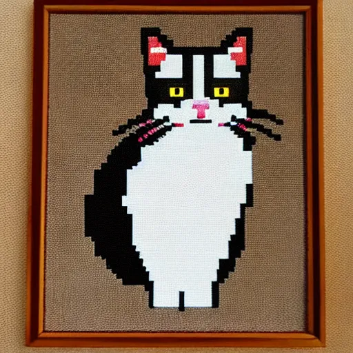 Image similar to pixel art of a cat