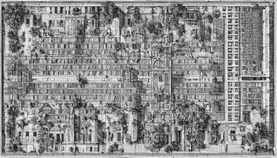 Prompt: a huge square with non euclidian building, by piranesi, leica sl 2 5 0 mm, heavy grain, high quality, high detailed