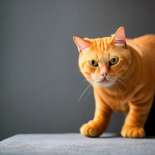 Prompt: fat orange tabby cat at home wearing a black wizard hat, animal photography, national geographic, 12 mp