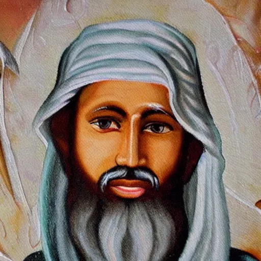 Prompt: a painting of the prophet mohammed.
