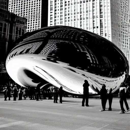 Prompt: the chicago bean as a black jelly bean, photography, kodak film, 5 0 mm