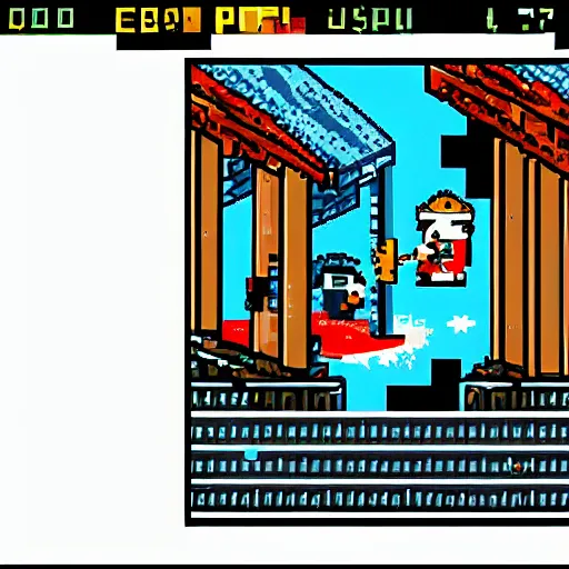 Image similar to penguin soviet commander, pixel art, retro, point and click adventure video game