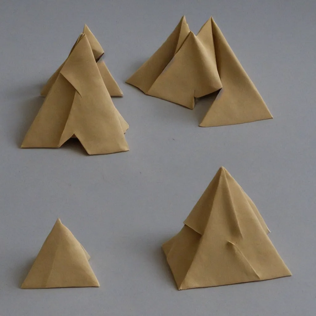 Prompt: origami serpinski pyramid