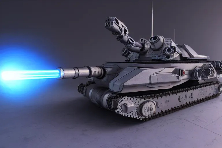 Prompt: cyberpunk alien concept inspired laser tank, futuristic look, highly detailed body, very powerful, photorealistic camera shot, bright studio setting, studio lighting, crisp quality and light reflections, unreal engine 5 quality render