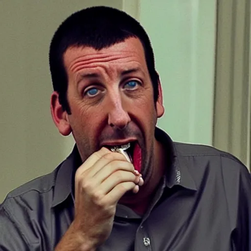 Prompt: “ adam sandler eating a leather shoe ”