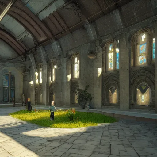 Prompt: solarpunk chapel from the outside, beautiful lighting, photorealistic, detailed, unreal engine 5