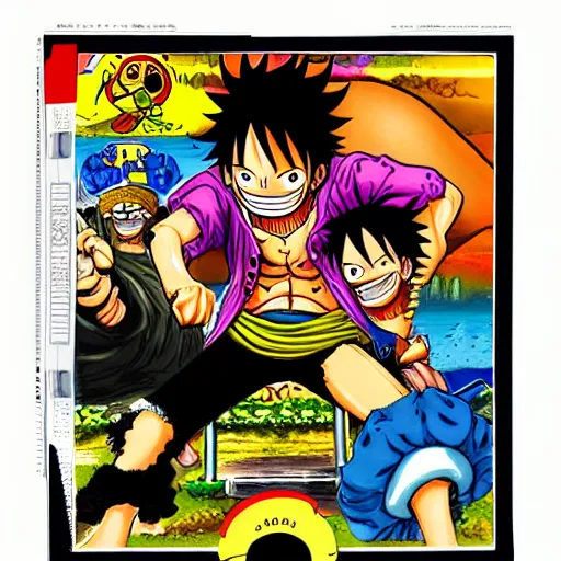 Prompt: one piece for the super nintendo entertainment system, cartridge illustration