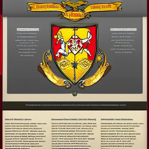 Image similar to glowing website, directory for heraldry, several crests