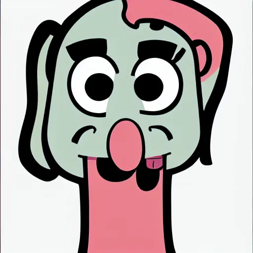 Image similar to handsome squidward, male, cartoon network style, poster
