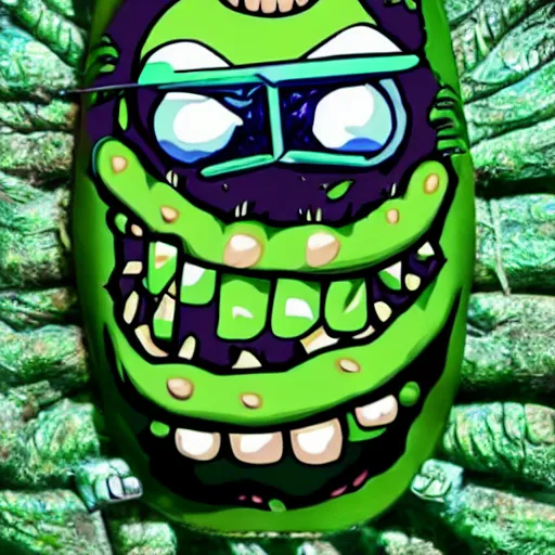 Prompt: Nightmare Fuel Pickle Rick Themed Nvidia GTX 4090 GPU