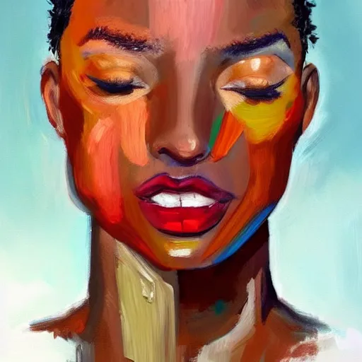 Image similar to a messy painting using all known skin tones. Trending on Artstation.