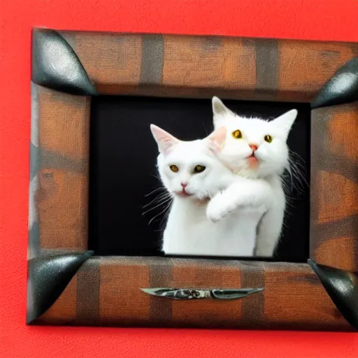 Prompt: picture frame made out of cat claws